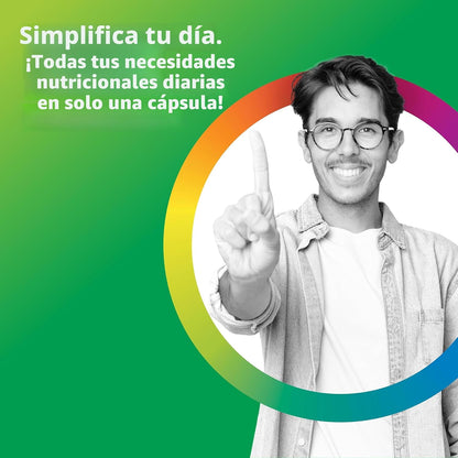 Rainbow Light Men's One+ gráfico de beneficios, imagen oficial de marca (en inglés)