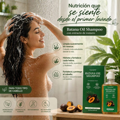 Botella de Gypsophila Batana Oil Shampoo, para todo tipo de cabello