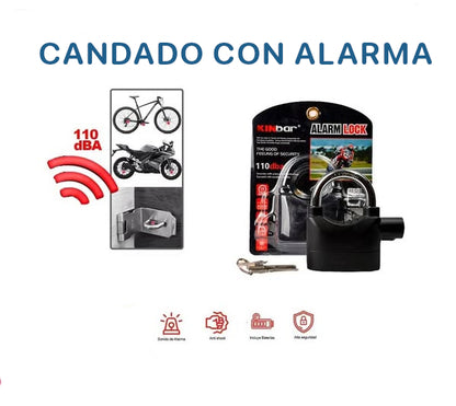 Candado con Alarma Antirrobo 110dB