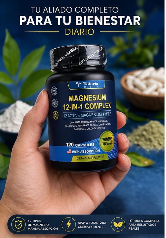 Foto real del inventario físico de Totaria Magnesium 12 in 1 Complex disponible para envío en Guatemala