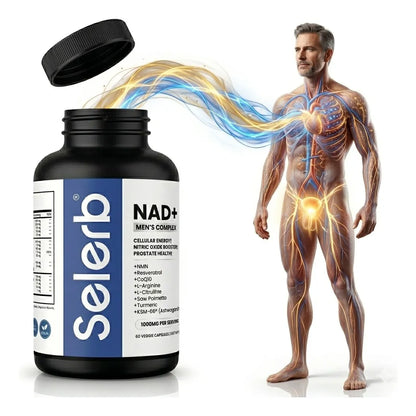 Selerb NAD+ Men's Complex, apoyo a energía celular, circulación y salud prostática