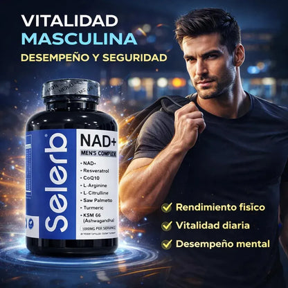 Selerb NAD+ Men's Complex, Vitalidad Masculina: rendimiento físico, vitalidad diaria, desempeño mental