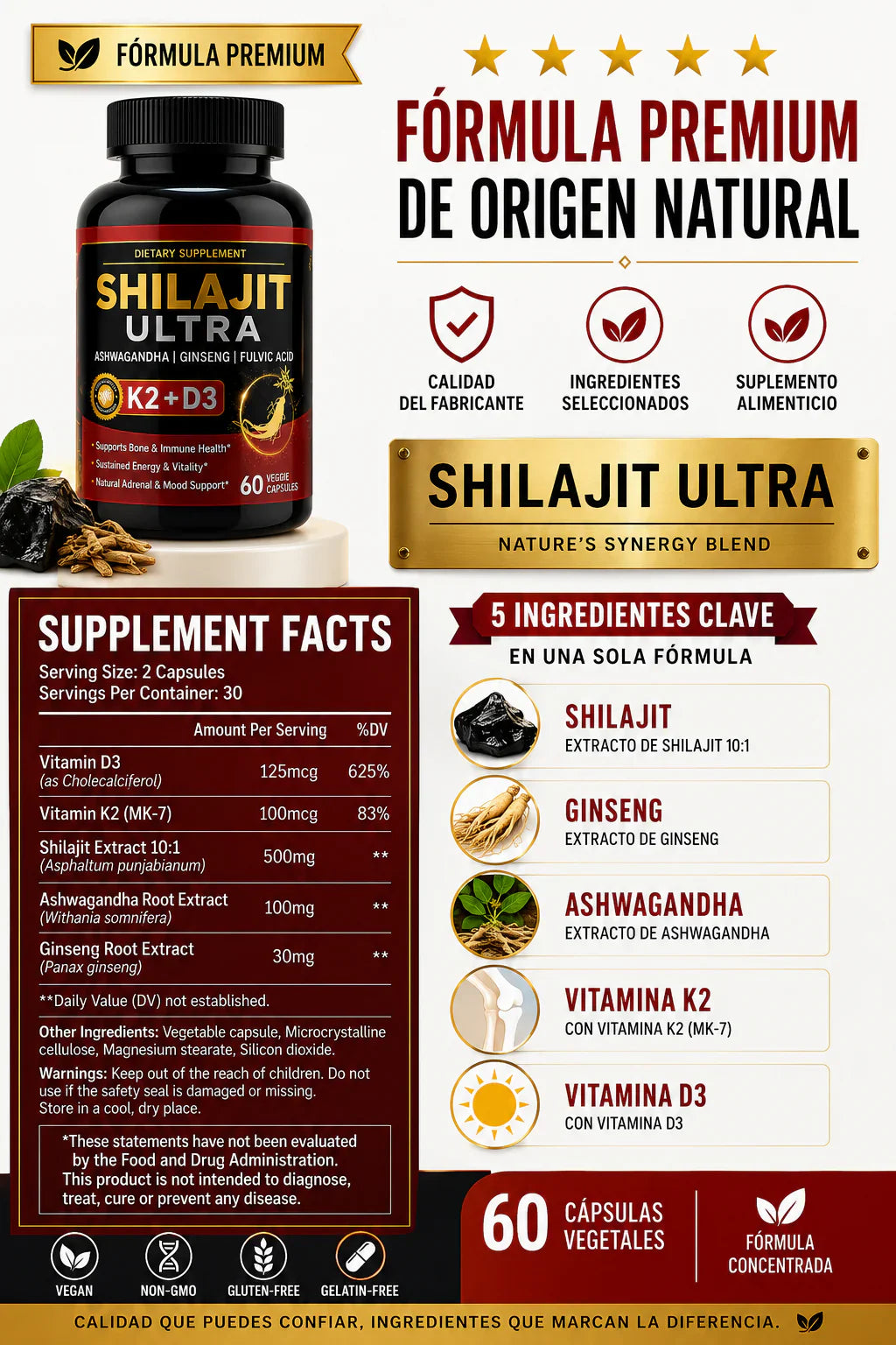 Shilajit Pro Max, imagen del producto